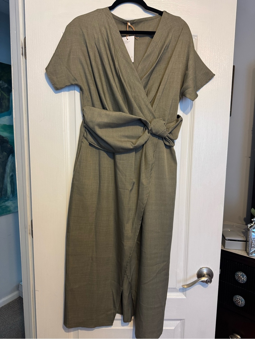 Women's Olive Green Wrap Dress